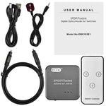 Switcher audio ottico digitale 3x1 SPDIF/TosLink con controller I