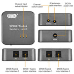Switcher audio ottico digitale 3x1 SPDIF/TosLink con controller I