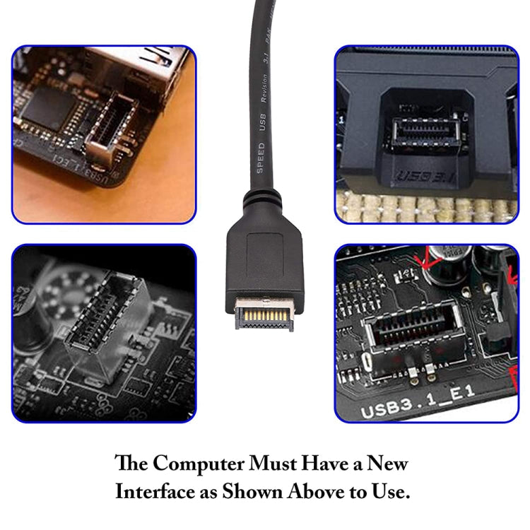 Cavo di espansione USB 3.1 Type-E a USB 3.0 da 30 cm - immagine 5