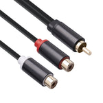 Cavo adattatore audio RCA maschio a doppio RCA femmina 12 cm