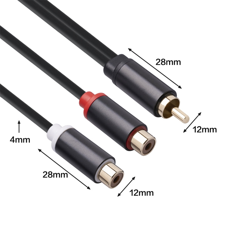 Cavo adattatore audio RCA maschio a doppio RCA femmina 12 cm