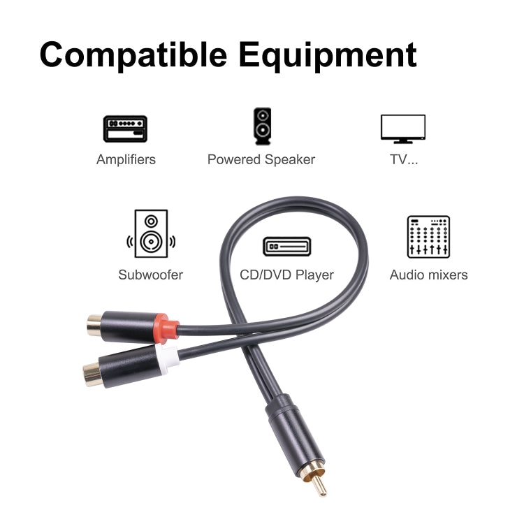 Cavo adattatore audio RCA maschio a doppio RCA femmina 12 cm