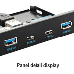 Pannello frontale: 2 x USB 3.0 + 2 x unità floppy USB-C/Type-C, 2 x USB 3.0 + 2 x Type-C