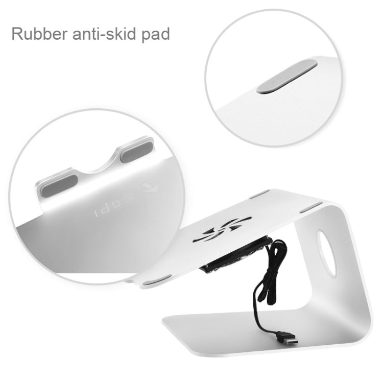 Supporto raffreddamento laptop in alluminio con ventola USB