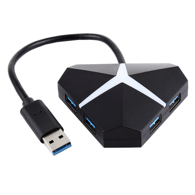 Adattatore HUB USB 3.0 4 porte 5 Gbps con cavo 20 cm