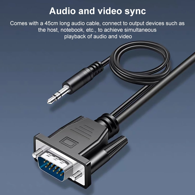 Convertitore VGA maschio a HDMI femmina 1080P con cavo audio