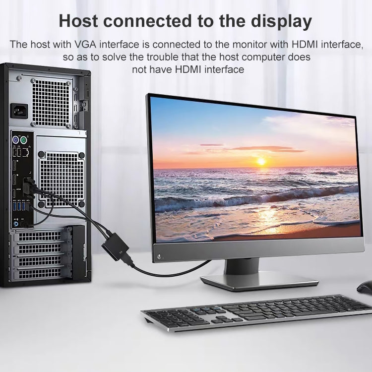 Convertitore VGA maschio a HDMI femmina 1080P con cavo audio