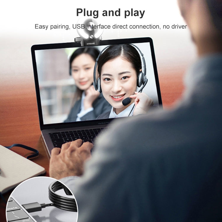 Telecamera HD 2K USB con luce ad anello e messa a fuoco automatic