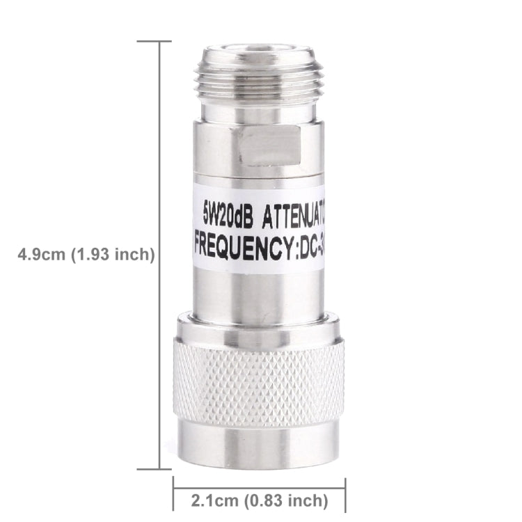 Attenuatore frequenza DC-13GHz 20dBi N femmina a N maschio