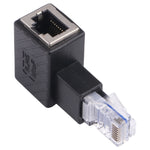 Adattatore RJ45 maschio-femmina 90 gradi per cavo Ethernet
