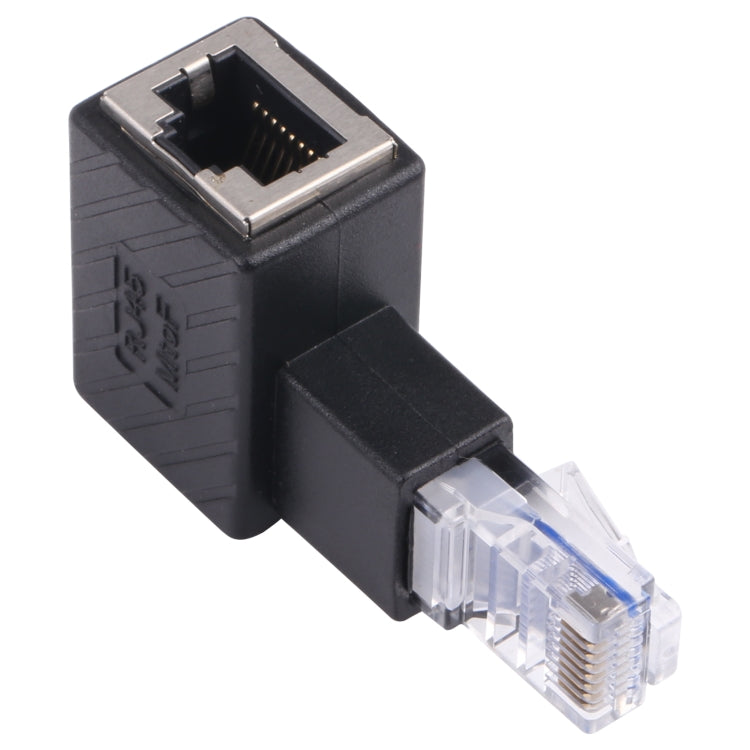 Adattatore RJ45 maschio-femmina 90 gradi per cavo Ethernet