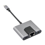 Adattatore 3 in 1 per iPhone con RJ45 e audio 8 pin