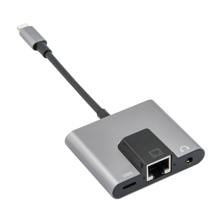 Adattatore 3 in 1 per iPhone con RJ45 e audio 8 pin