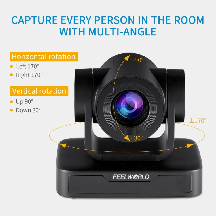 Feelworld USB10X Telecamera PTZ USB 1080P con Zoom 10X
