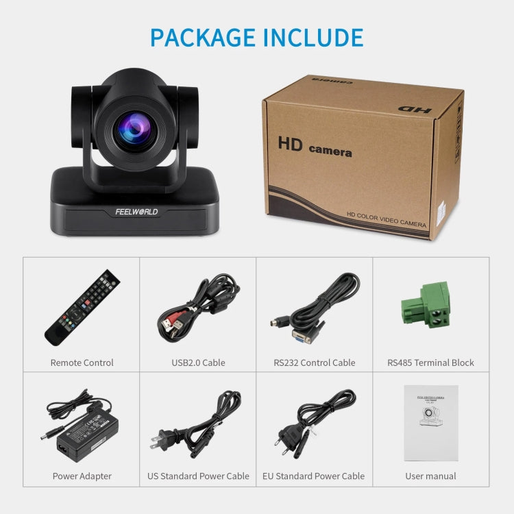 Feelworld USB10X Telecamera PTZ USB 1080P con Zoom 10X