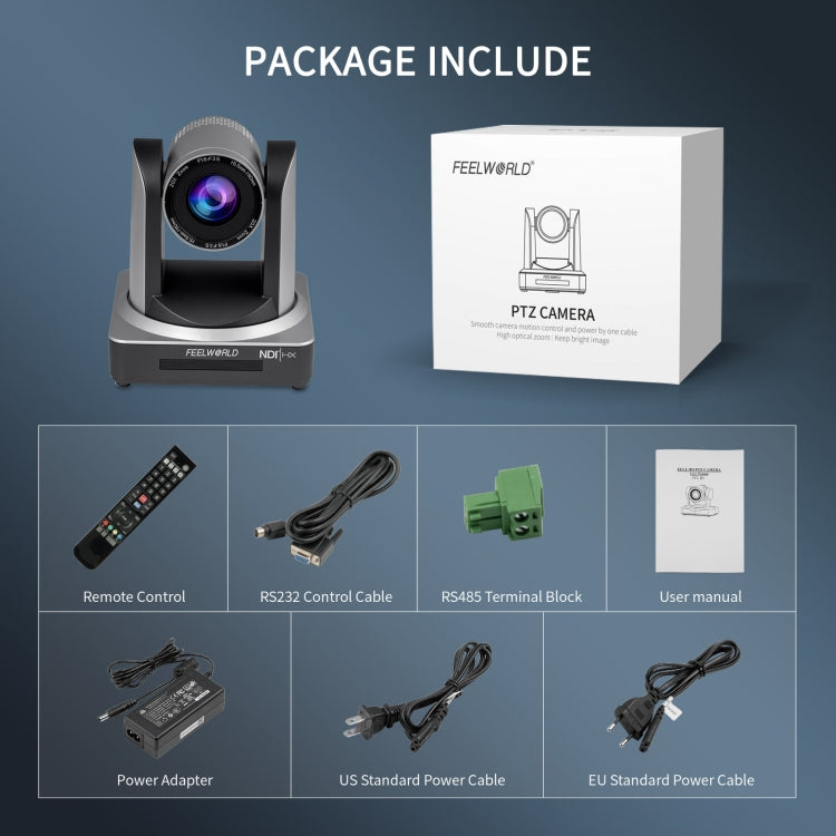 Feelworld NDI20X Telecamera PTZ Zoom Ottico 20X Full HD