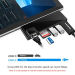 Adattatore HUB Rocketek 6 in 1 HDMI USB 3.0 RJ45 per Surface Pro