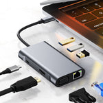 Adattatore HUB USB-C 7 in 1 con HDMI, VGA, LAN Gigabit