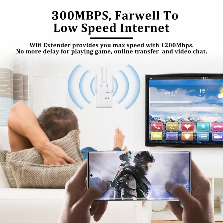 Amplificatore segnale WiFi 300Mbps 2.4G con spina americana