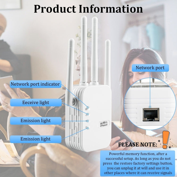 Amplificatore segnale WiFi 300Mbps 2.4G con spina americana