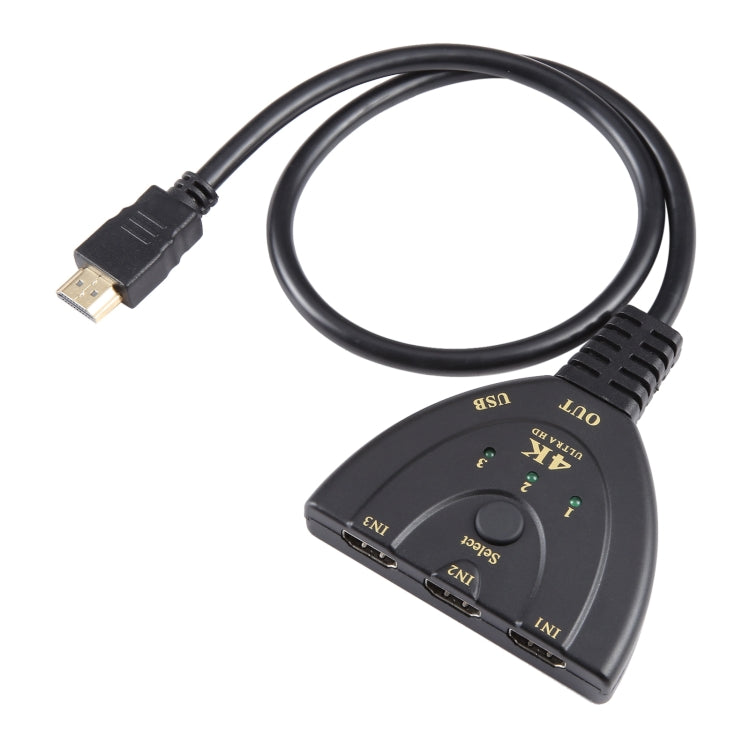 Switcher HDMI 3 ingressi 1 uscita 4K 30Hz con cavo pigtail