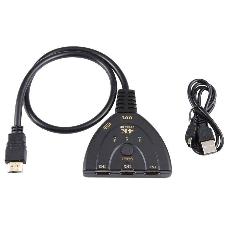 Switcher HDMI 3 ingressi 1 uscita 4K 30Hz con cavo pigtail