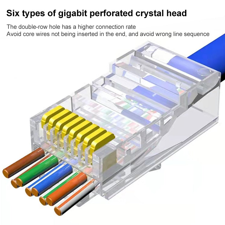 Spina modulare RJ45 passante non schermata Cat6e 100 pezzi