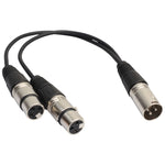 Cavo adattatore audio XLR 1 maschio a 2 femmine da 30 cm
