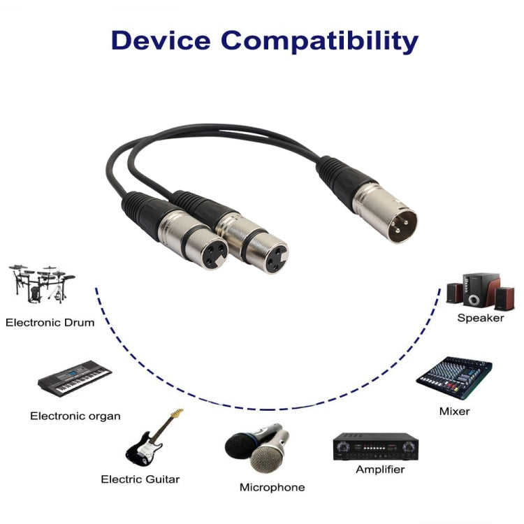Cavo adattatore audio XLR 1 maschio a 2 femmine da 30 cm - immagine 4