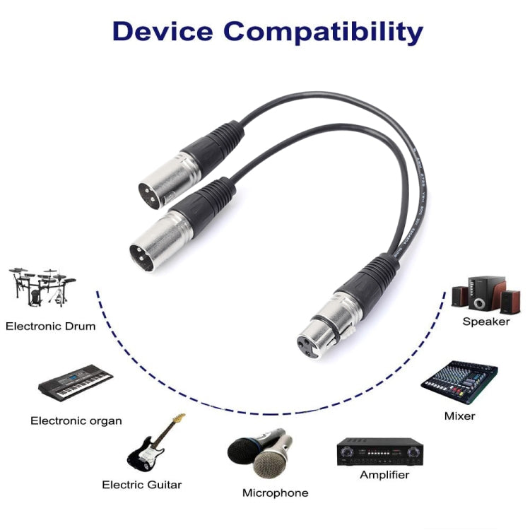 Cavo adattatore audio XLR 1 femmina a 2 maschi da 30 cm - immagine 3