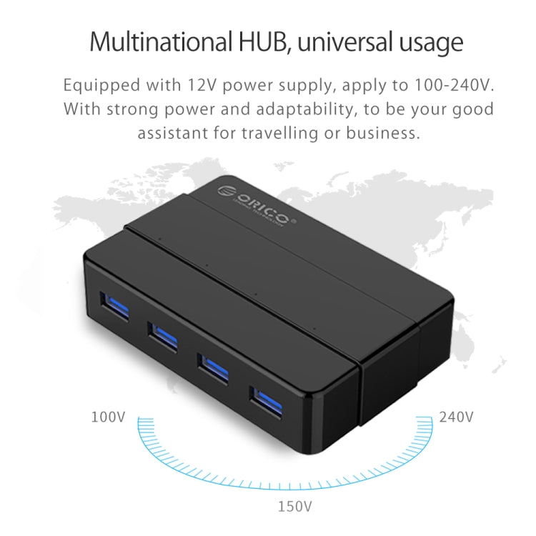 ORICO H4928-U3 Hub USB 3.0 a 4 porte con alimentatore 12V