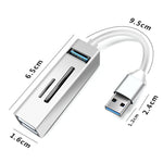 Adattatore HUB USB 3.0 5 in 1 con lettore SD/TF