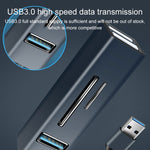 Adattatore HUB USB 3.0 5 in 1 con lettore SD/TF