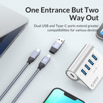 Hub Orico 4 porte USB 3.2 Gen1 5 Gbps in alluminio