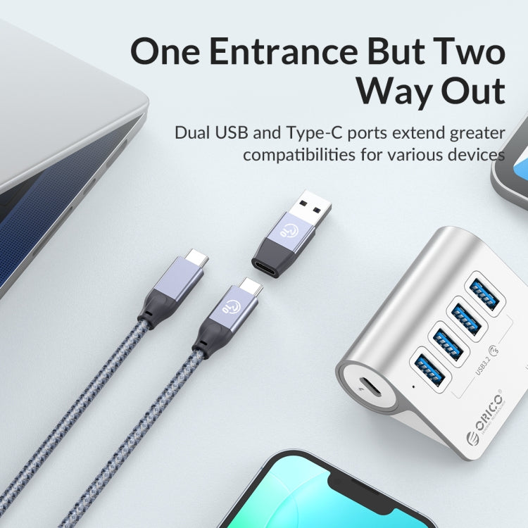Hub Orico 4 porte USB 3.2 Gen1 5 Gbps in alluminio