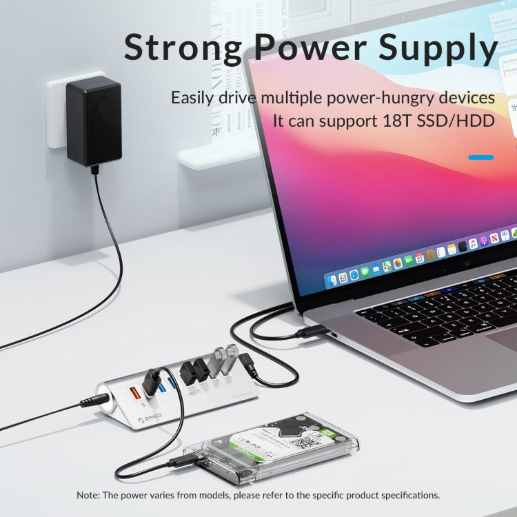 Hub Orico 4 porte USB 3.2 Gen1 5 Gbps in alluminio