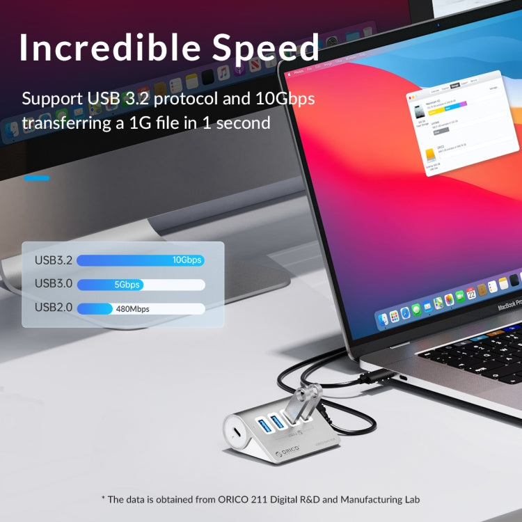 Hub USB 3.2 Gen1 4 porte 10 Gbps in lega di alluminio
