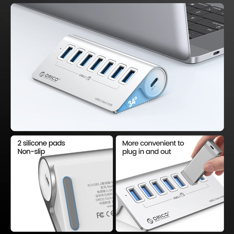 ORICO Hub USB 3.2 Gen1 7 porte in lega di alluminio