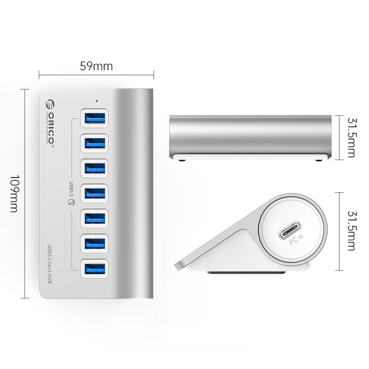 ORICO Hub USB 3.2 Gen1 7 porte in lega di alluminio