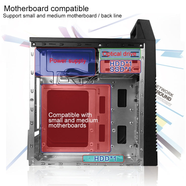 Custodia PC Business Road 3 M-ATX ATX Mini-ITX 353x160x399mm