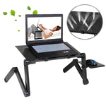 Supporto da tavolo pieghevole in alluminio con tappetino mouse