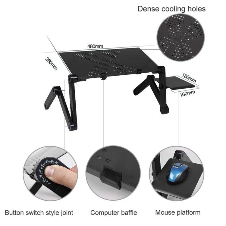 Supporto da tavolo pieghevole in alluminio con tappetino mouse