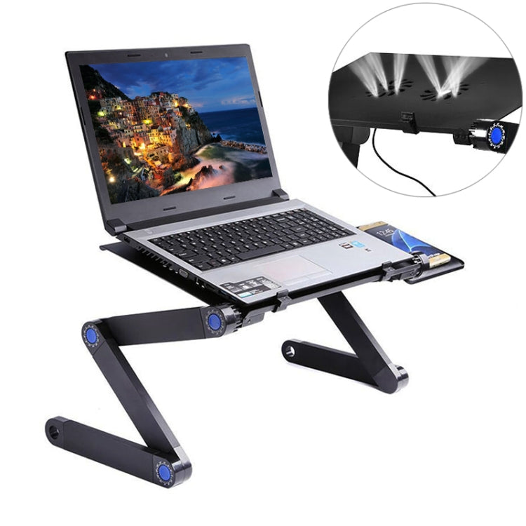 Supporto da tavolo pieghevole con ventole e tappetino per laptop