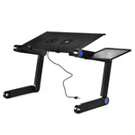 Supporto da tavolo pieghevole con ventole e tappetino per laptop
