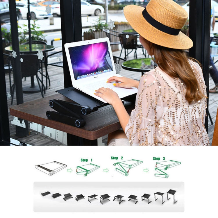 Supporto da tavolo pieghevole con ventole e tappetino per laptop