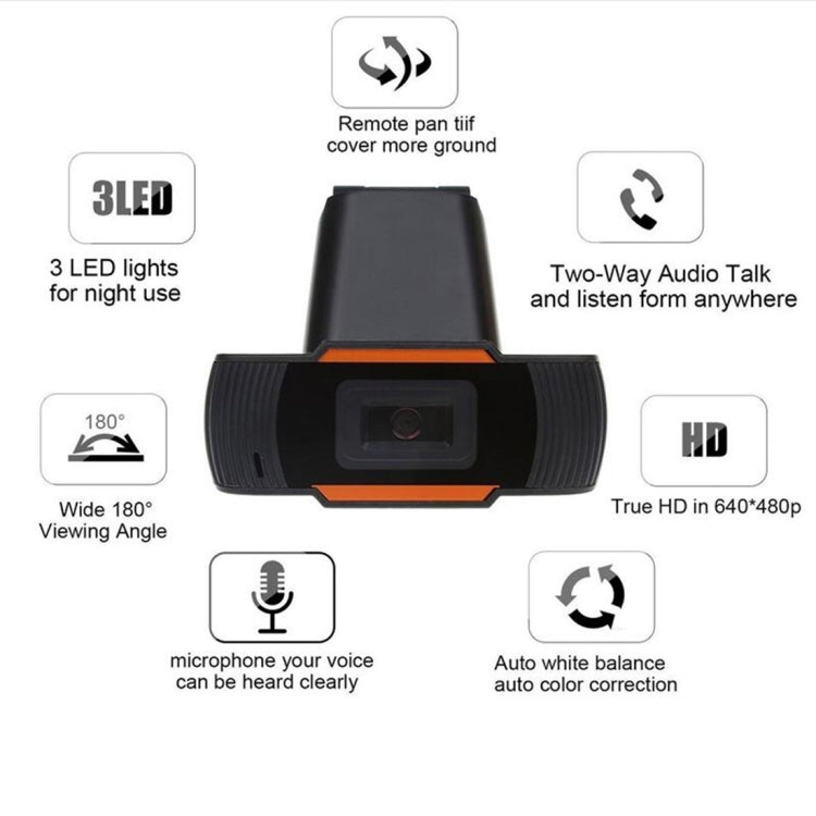 Webcam USB 2.0 480P con microfono per PC