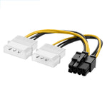 Cavo alimentazione Y 8 pin PCIe a doppio Molex 4 pin 18 cm