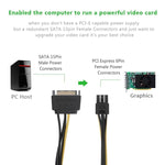 Cavo alimentazione SATA 15 pin a 6 pin femmina 20 cm