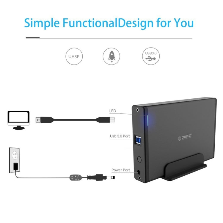 Custodia esterna in alluminio per HDD SATA 3,5" USB 3.0