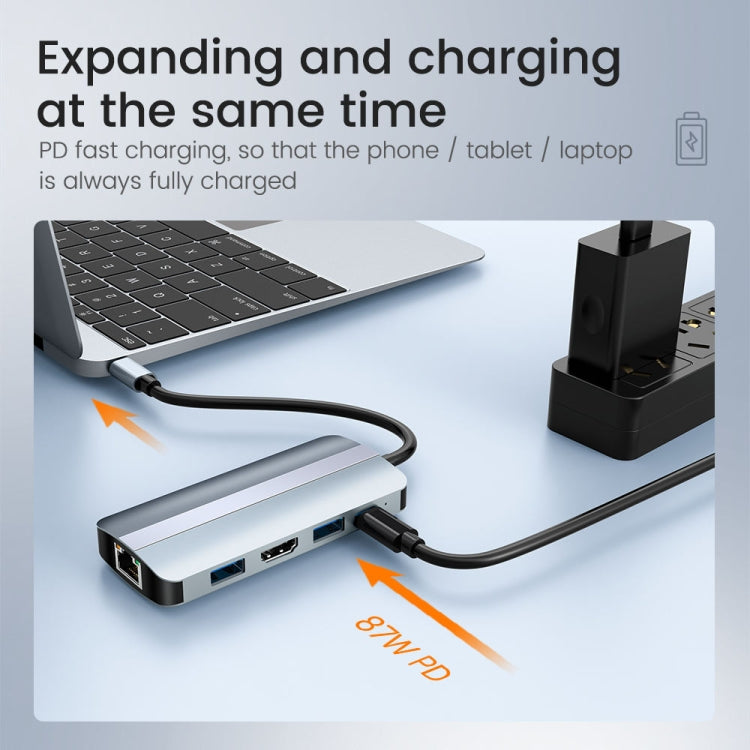 Hub USB-C 9 in 1 con HDMI 4K, lettori SD/TF e PD 87W - immagine 4